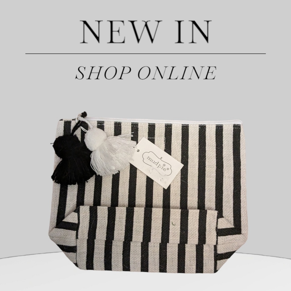 Mud Pie Jute cosmetic bag
